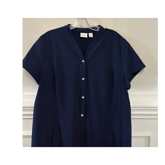 Weekends by Chicos Dress Short Sleeve 14 - 16 Casual Travel Navy Blue XL New - Picture 2 of 6